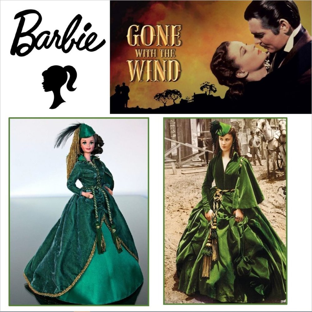 NRFB Collectible Barbie as Scarlett O’Hara Green Drapery Dress